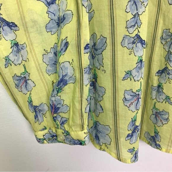 Talbots Floral Print Cotton Popover Blouse - Picture 6 of 8